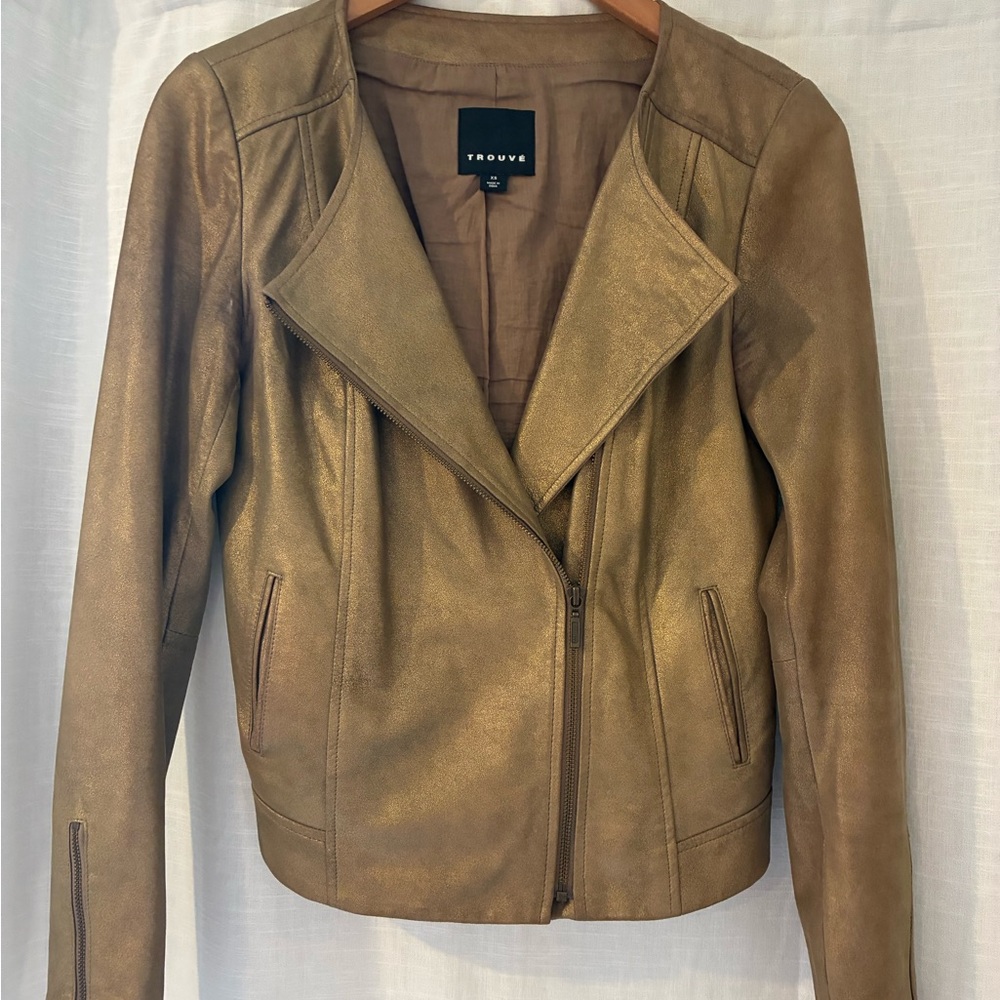 Gold Leather Trouvé Jacket
